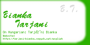 bianka tarjani business card